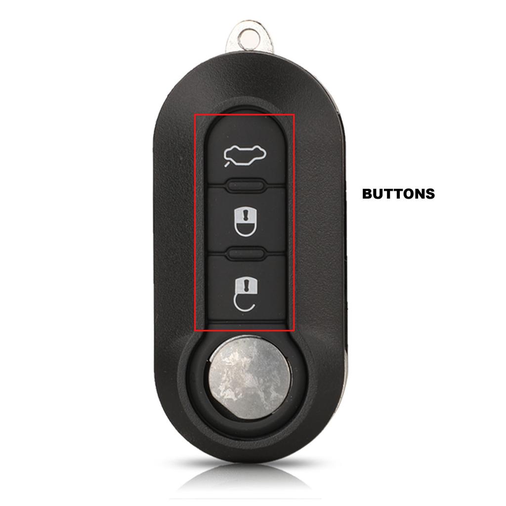 Jingyuqin 2/3 Button Flip Remote Key Case Shell Cover Housing For Fiat 500 Panda Punto Bravo Car Alarm Keyless Entry Fob