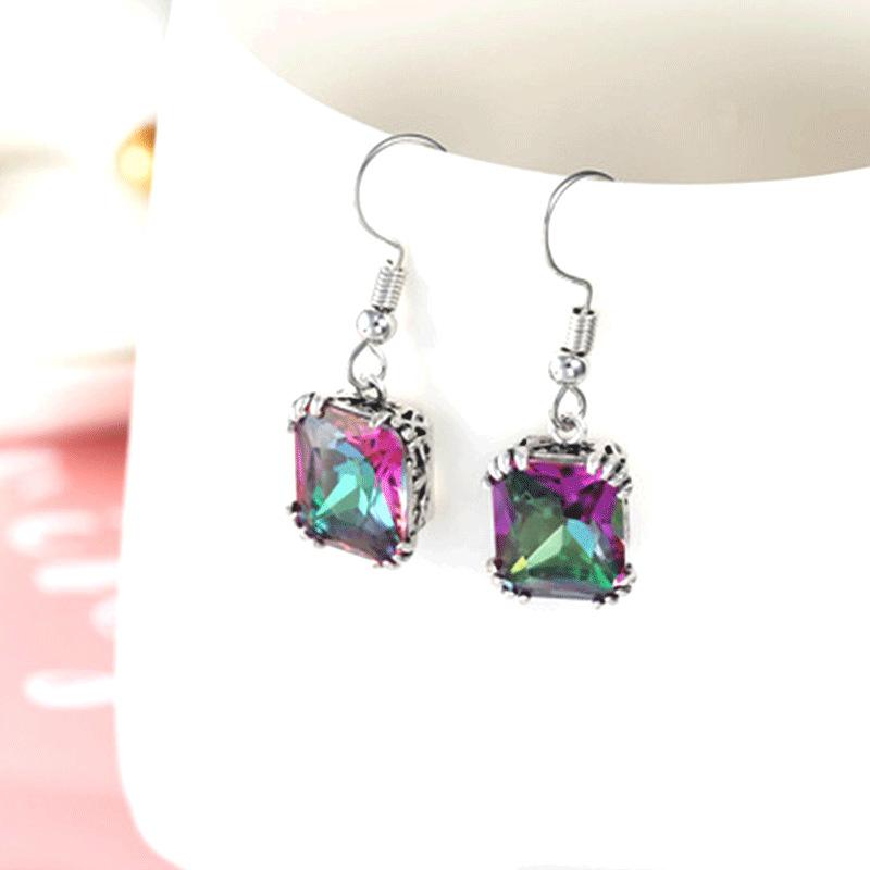 1pcs Necklace And Earrings Set, New Fashion Creative Personality Versatile Earrings Necklace Set, Women Clavicle Chain Crystal Pendant Jewelry Gift