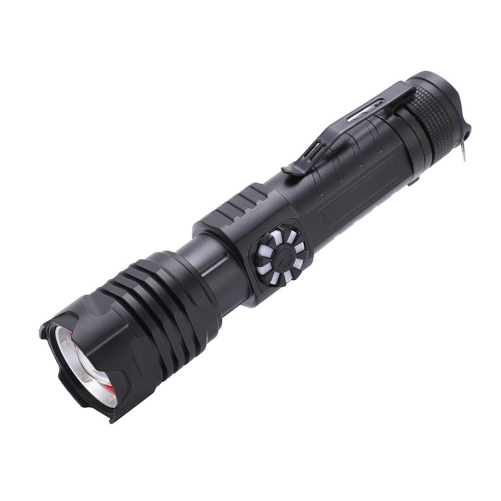 XHP99 Powerful Flashlight Portable Stepless Dimming USB Rechargeable Zoom Torch With Clip