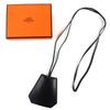 Excellent HERMES Necklace Margiela period leather clochette black leather Women Used