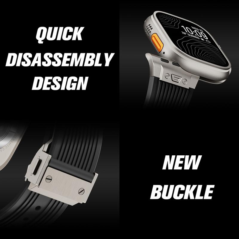 Silicone Sports Strap for Apple Watch Ultra 2/1 49mm Series 9 8 7 45mm 44mm Rubber Band for IWatch 6 5 4 3 Se 44mm 42mm Bracelet