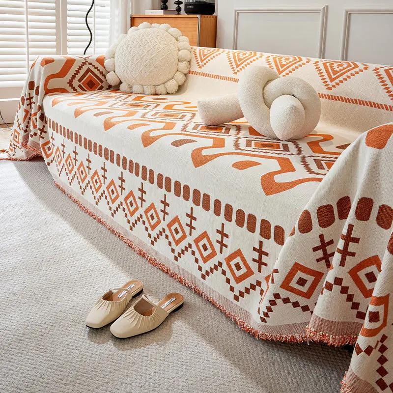 Bohemian Slipcover Chenille Dustproof Four Season Universal Full Coverage Sofa Cover Sofa Blanket