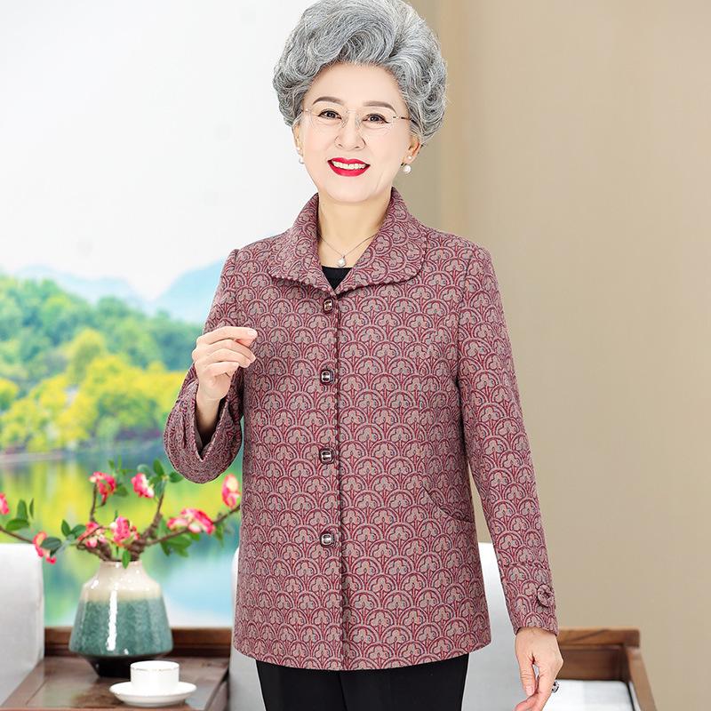 Plus Size Cardigan Jacket for Women 70-80: Spring/Autumn Outerwear for Middle-Aged & Elderly