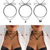 Fashionable Alloy Necklace Pentastar Shape Clavicle Chain Versatile Love Lock/Butterfly Pendant Choker Jewelry for Women
