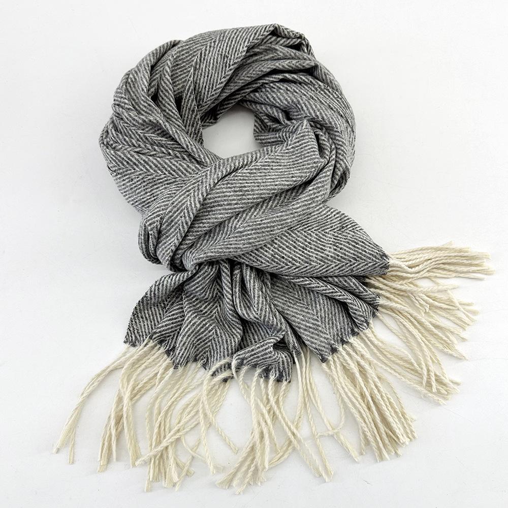Plaid Scarf Autumn and Winter Women's High End Korean Style Winter Warm Scarf Thickened Imitation Cashmere Shawl