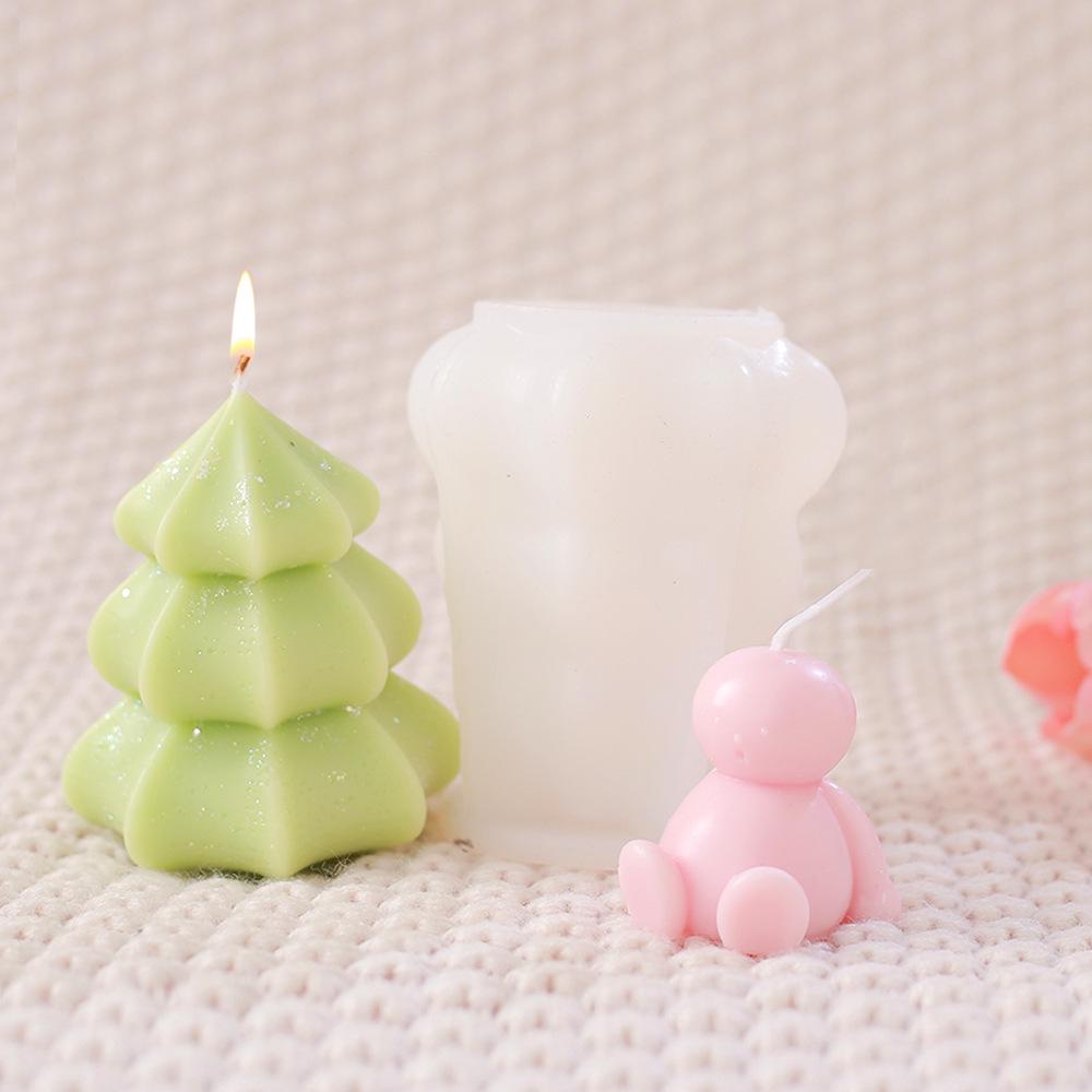 3D Christmas Snowman Candle Silicone Mold for DIY Tree Ornaments