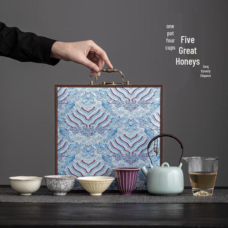 Five Famous Kilns Ceramic Tea Set