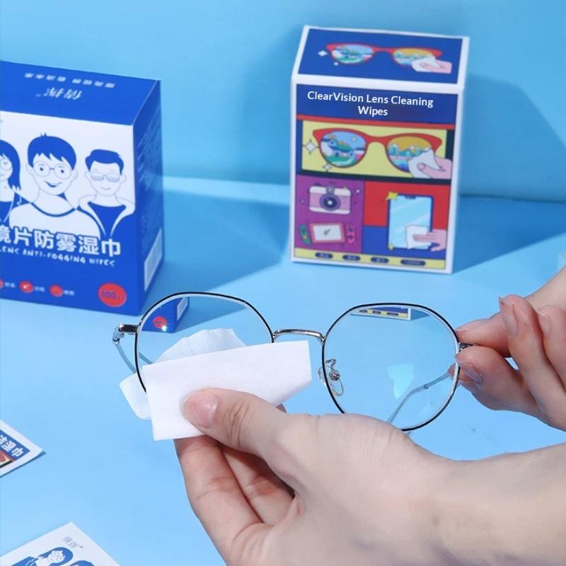 Lens Cleaning Wet Wipes Fast Drying Anti Fog 50/100 Pcs No Streak for Sports Sunglasses Protective Goggles