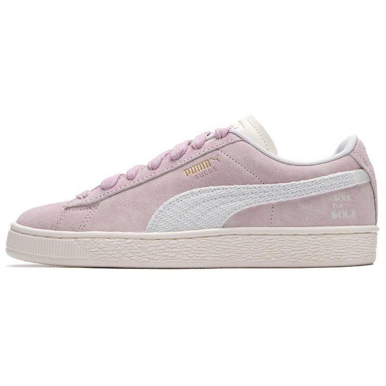 Puma Suede Fabric Cow Split Leather Comfortable Durable Low-Top Sneakers Unisex Sneakers Pink 400807-01
