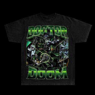 Authorized Versatile Men's and Women's Dr. Destruction Printed Short Sleeve T-Shirt Large Size Men's Clothing