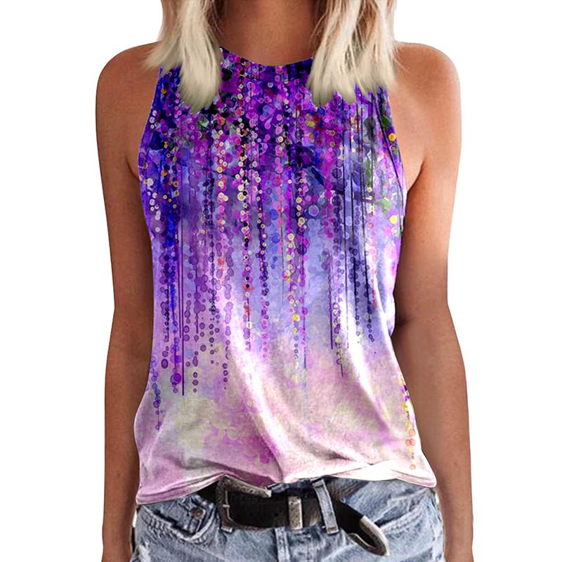 Damen Butterfly 3D-Druck ärmelloses T-Shirt, Y2K Retro Streetwear, Rundhals Tanktop, schulterfrei, ärmelloses T-Shirt für Damen