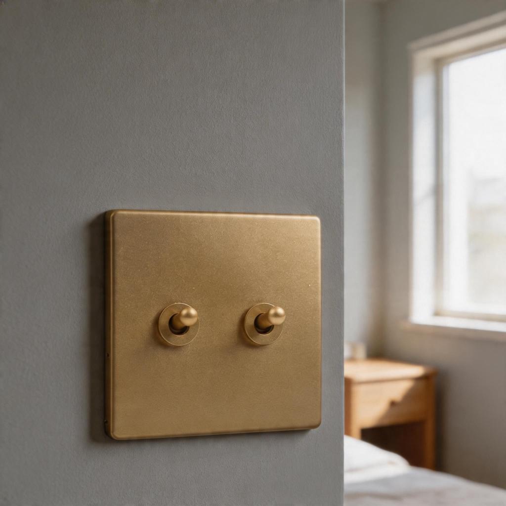 Retro Design Vintage Brass Switch Retro Light Switch Self-Locking Mechanism
