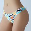 CINOON Women’s Sexy Seamless Thong One Piece Ice Silk Low Rise T‑Back  Pure Desire Printed Sporty G‑String