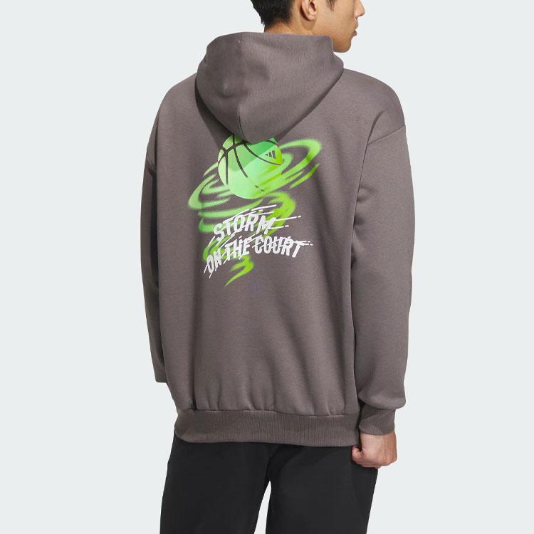 Adidas Basketball Graphic Hoodie Unisex Hoodies Charcoal-Gray JE3504
