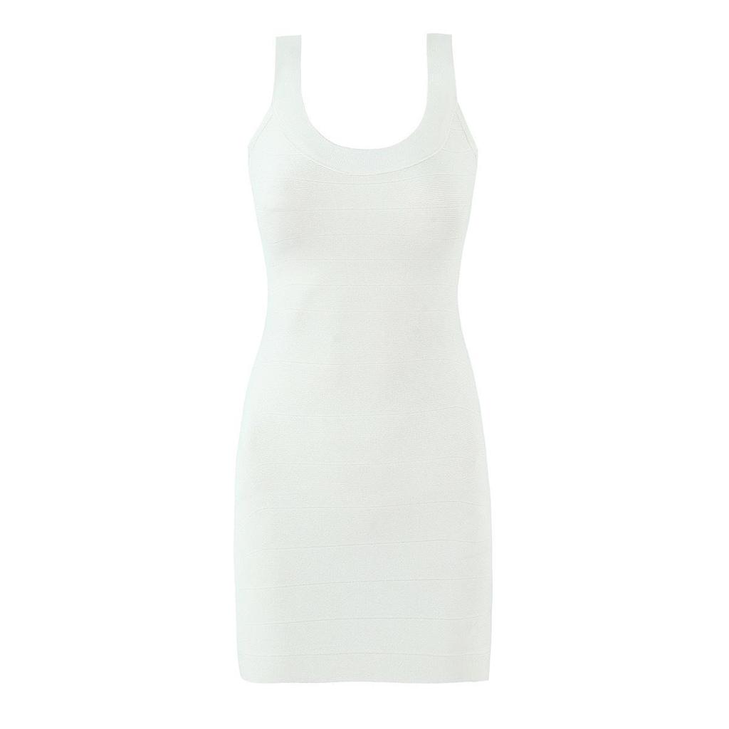 French Retro Sleeveless Knit Mini Dress - Sweet, Elastic Waistband, Pure Color for Women