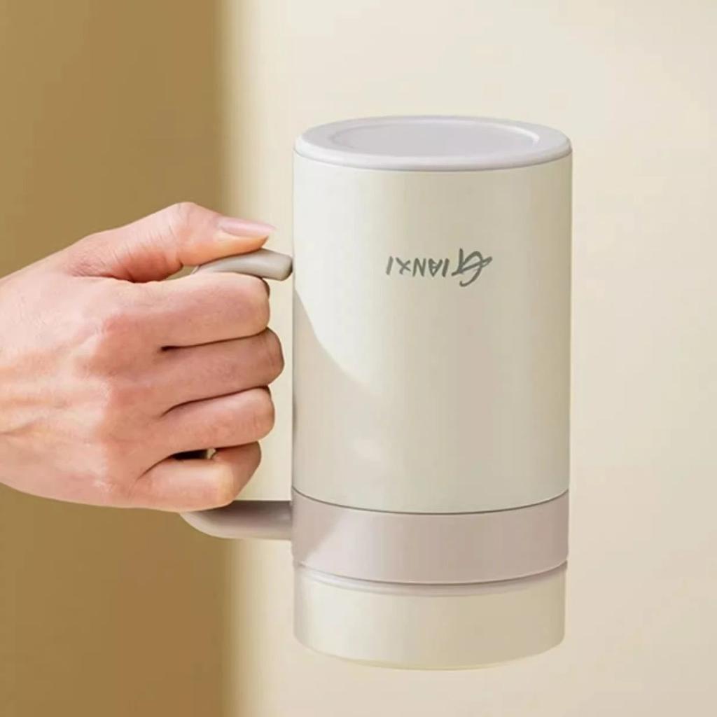 Damen Einfarbig Prägnant Großkalibrige Thermoskanne Winter Großvolumige Wasserflasche Tee-Wasser-Trennung Tragegriff Tasse