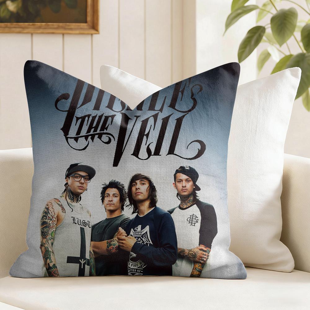 Punk Band PPierce The Veil Cushion Cover Eco Linen Pillow Case DoubleSided Print Breathable Durable Zipper Home Decor Gift