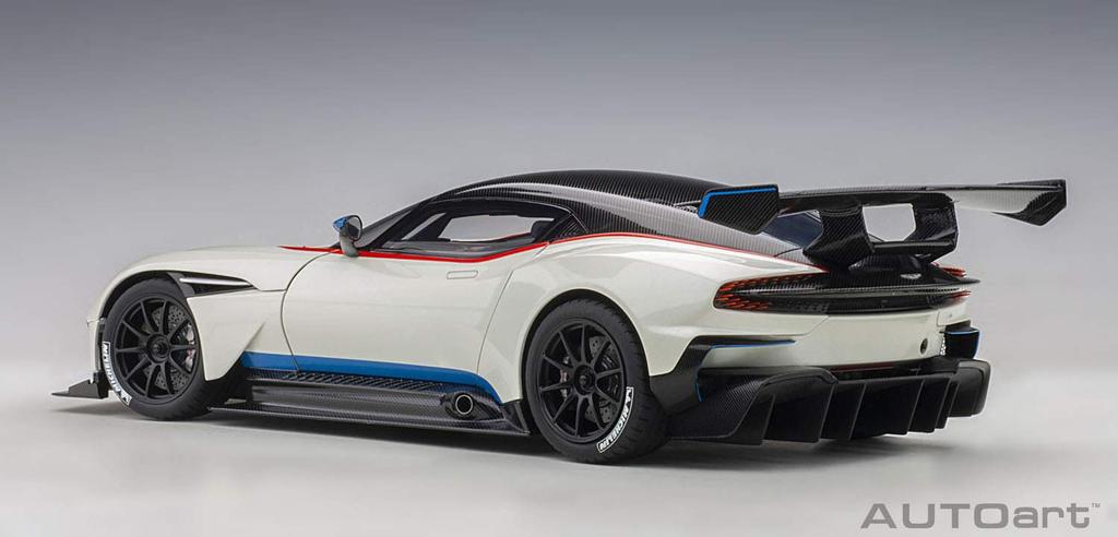 AUTOart 1/18 Scale Aston Martin Vulcan Metallic White with Blue & Red Stripes (Finished Product)
