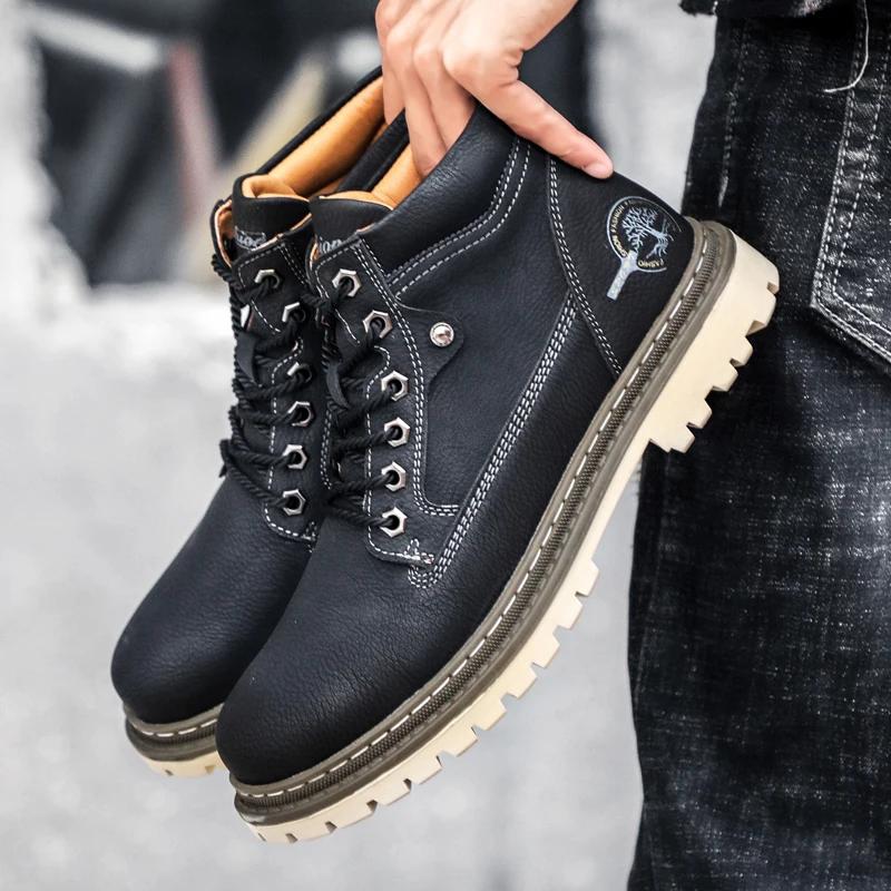 Fashion Men Super Warm Snow Boots Winter Men's Ankle Boots Waterproof Short Outdoor Sneakers Autumn Men's Motorcycle Zapatillas Male