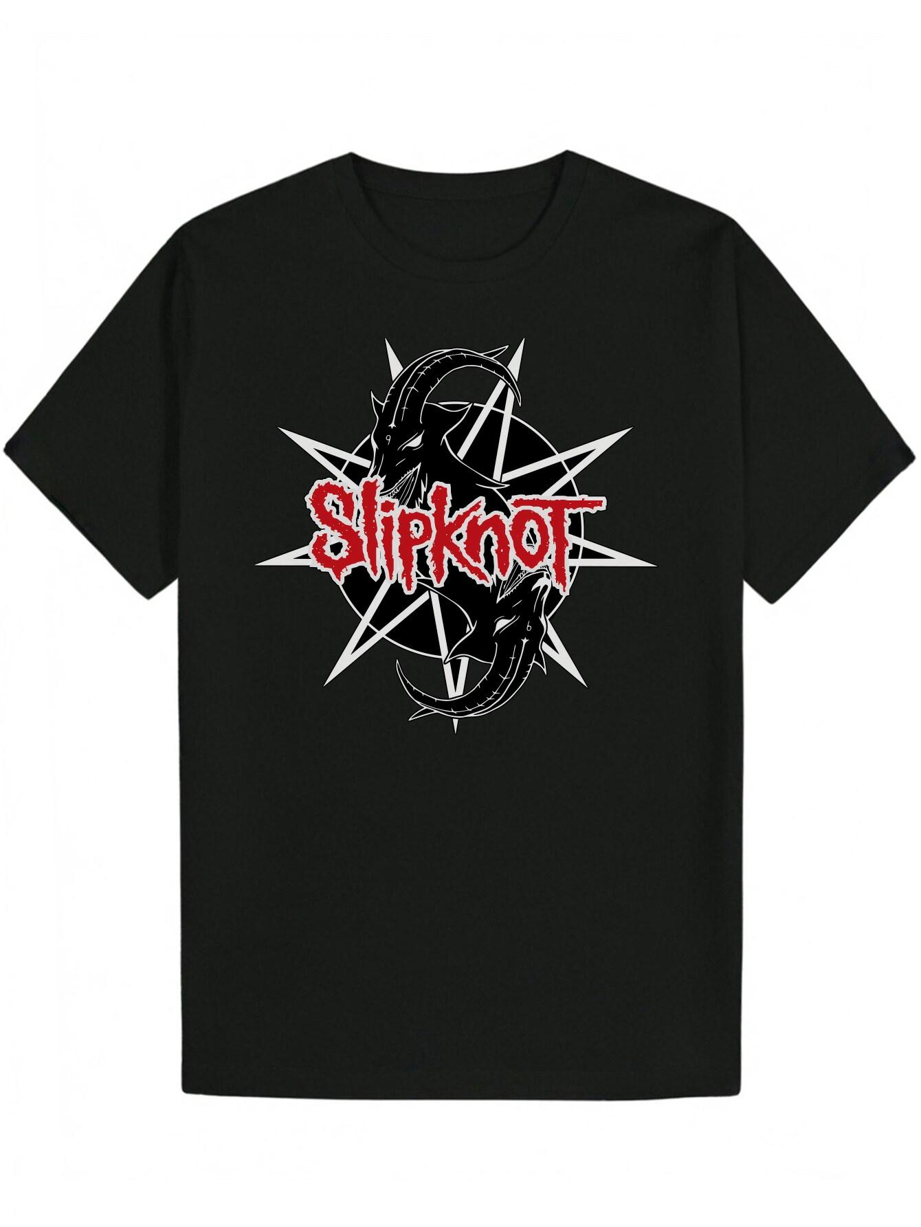 Slipknot Graphic T-shirt - Black with Red & White Design S