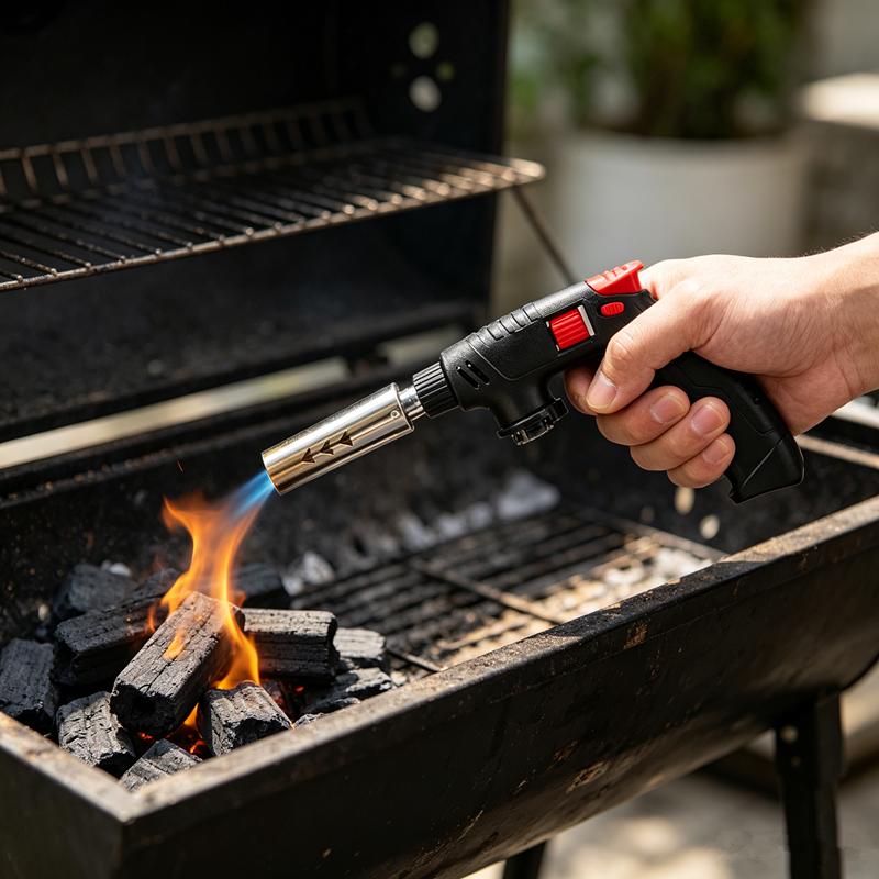 Extended Butane Gas Torch Long Nozzle Portable Refillable for Outdoor Camping BBQ Welding Home Cooking