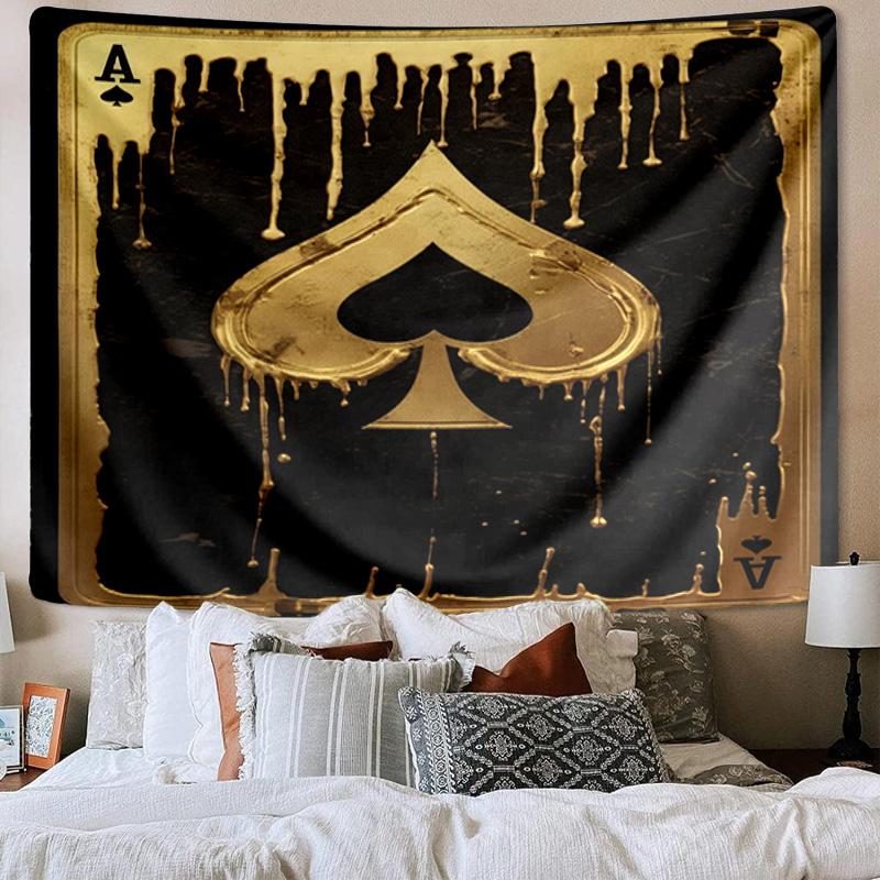 Flaming Poker Cards Tapestry Room Decoration Wall Hanging for Living Room Bedroom, dormitory, Birthday and Christmas gifts