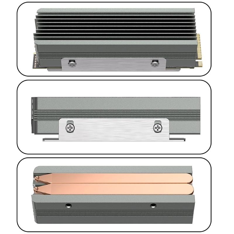 Wydajny system chłodzenia termicznego dysku SSD M.2 2280 z podkładką silikonową, kompatybilny z jednostronnymi i dwustronnymi dyskami NVME M.2 SSD