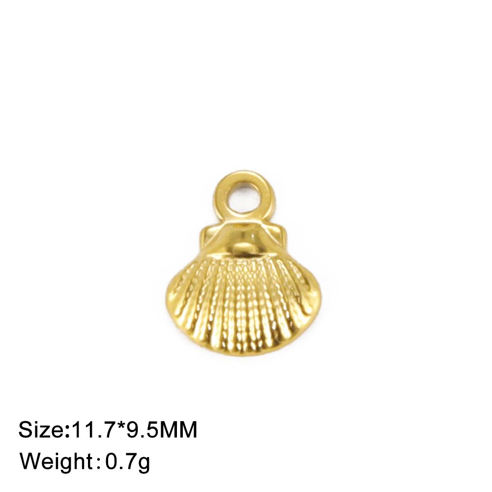 Teamer 3pcs/Lot Shell Charms For Jewelry Gold Color Stainless Steel Pendant For Necklace Earrings DIY Making Fashion Accessories