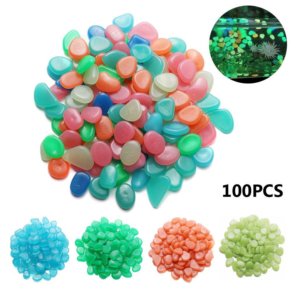 Home Garden Ornament Aquarium Glow In The Dark Artificial Stones Fish Tank Decoration Pebbles