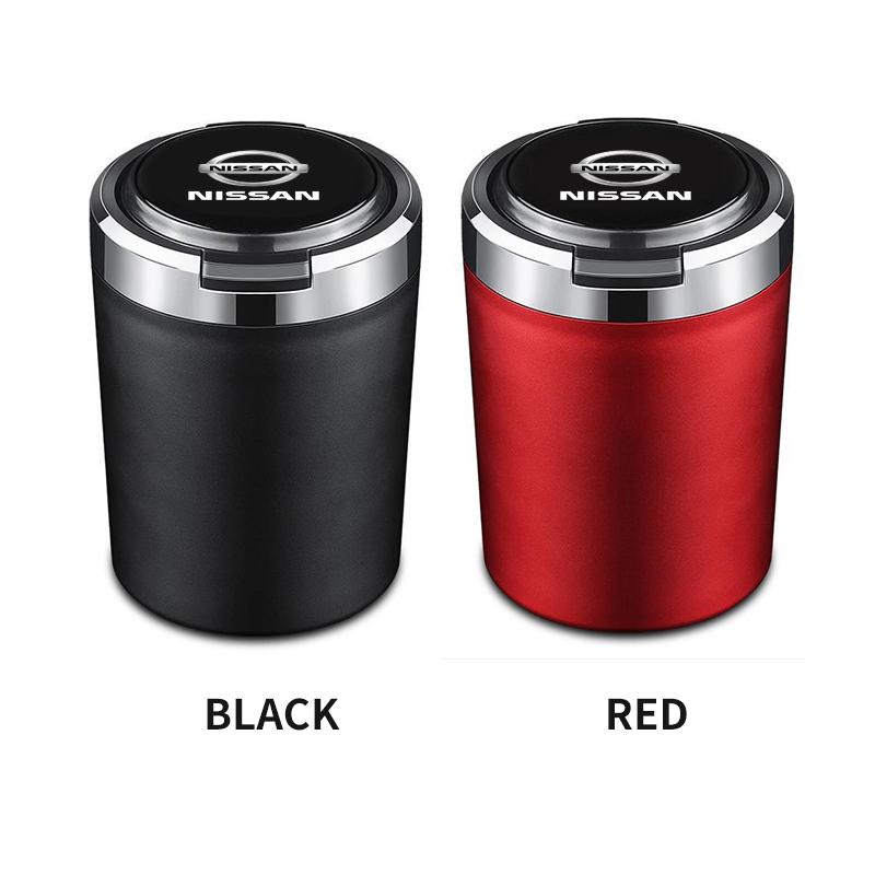 Car Ashtray with Lid Smell Proof Stainless Steel Blue Led Portable Ashtray Cup For Nissan Nismo GTR Versa Almera X-Trail Qashqai