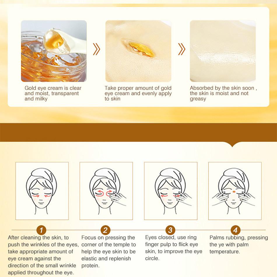 Hydratisierende Goldene Augencreme Feuchtigkeitsspendend und Nährend Hydratisierende Effekte - 30gx1 Flasche