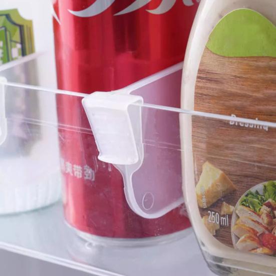 Přihrádka do dveří lednice Průhledný design Snadná instalace zacvaknutím PP plast Nastavitelná přepážka Flexibilní organizér úložiště