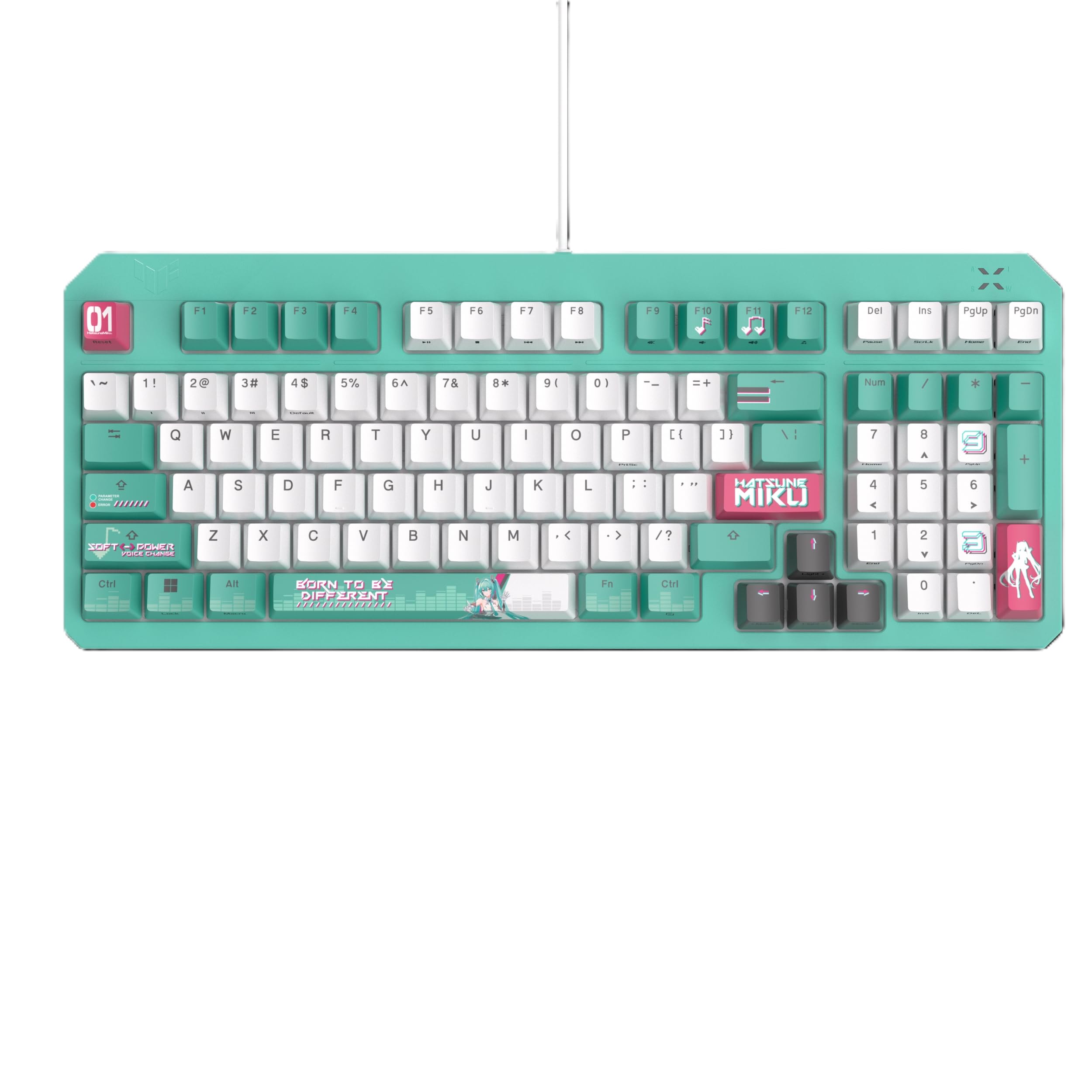 

TUF Gaming x Hatsune Miku Gaming Ігрова клавіатура K3 Gen II Hatsune Miku RGB gasket top Sync Edition/Клавіатура ASUS/Видання TUF/97-клавішна розкладка/Оптико-механічна
