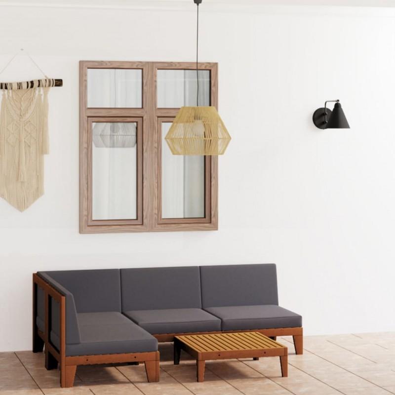 Day and Night - Day and Night Garden Furniture and Cushions Set 5 Pieces Solid Acacia Wood