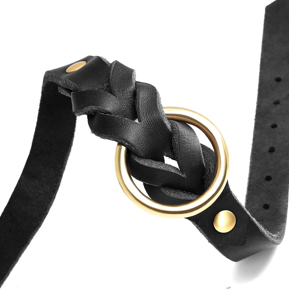Soft Real Leather Dog Collar and Leash Set Adjustable Braided Dogs Collars 150cm Lead Rope for Medium Large Dogs German Shepherd