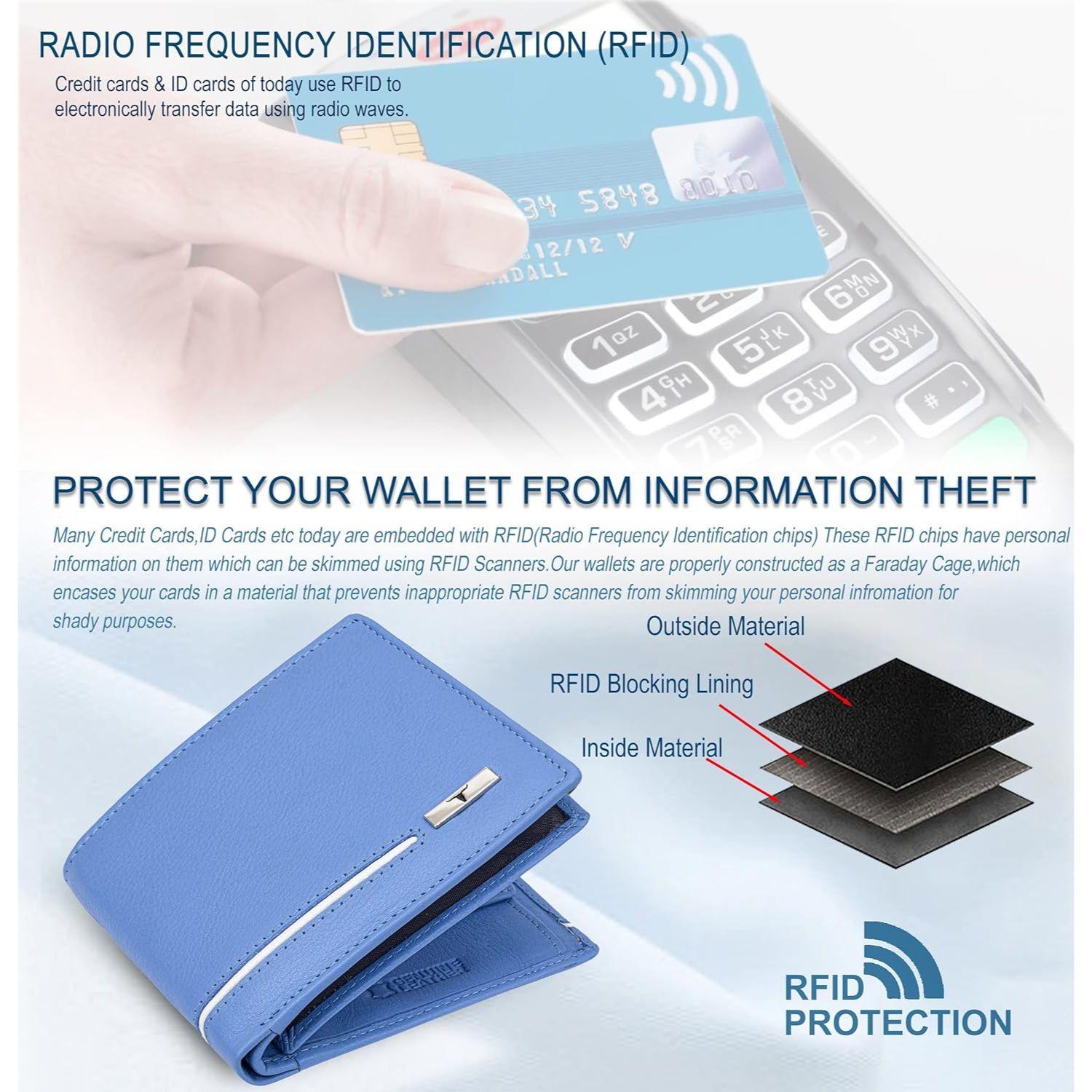 Светло-синий белый кожаный мужской кошелек Stag светло-синий/белый — фото 6