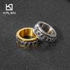 Retro Stainless Steel Men's Ring Punk Cubarn Chain Rotatable Finger Anillos Decompression Beer Trendy Jewelry Gift