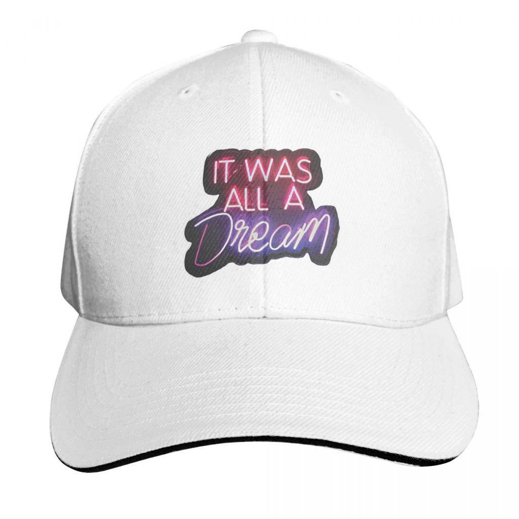 It Was All a Dream Neon Lights Baseball Cap Luxury Brand Western Hat Dad Hat Fishing Caps Unisex Unisex Womens