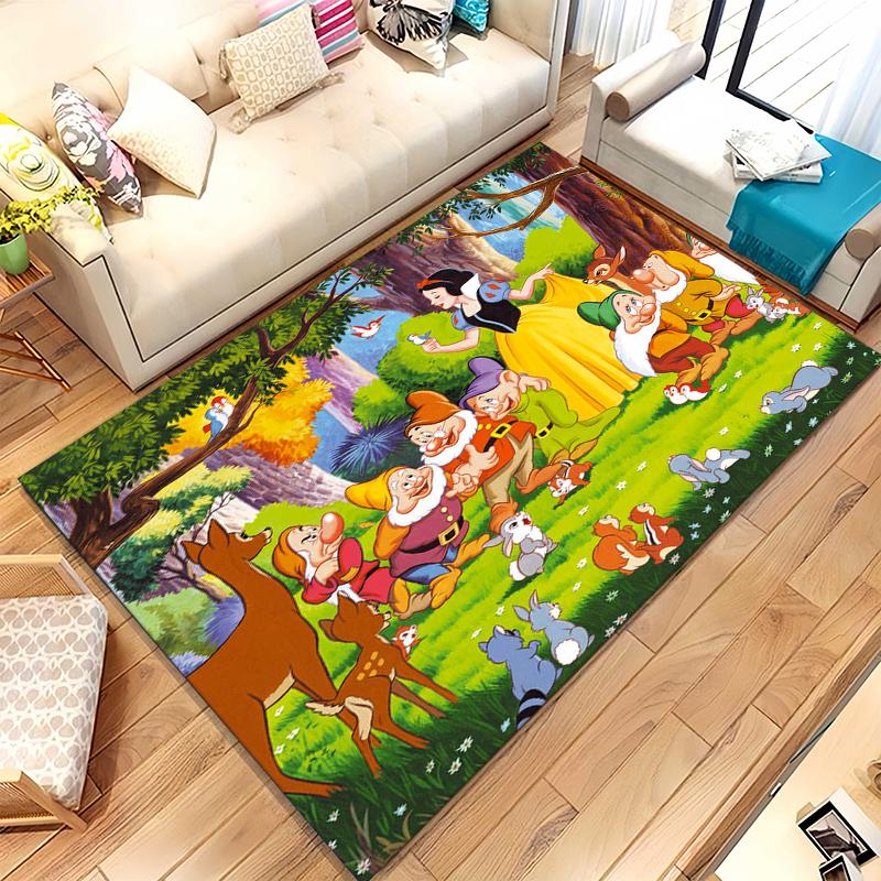 Snow White Princess Cartoon Girl Living Room Non-Slip Area Rug Soft Carpet for Bedroom Kids Playroom Sofa,Home Decor Doormat