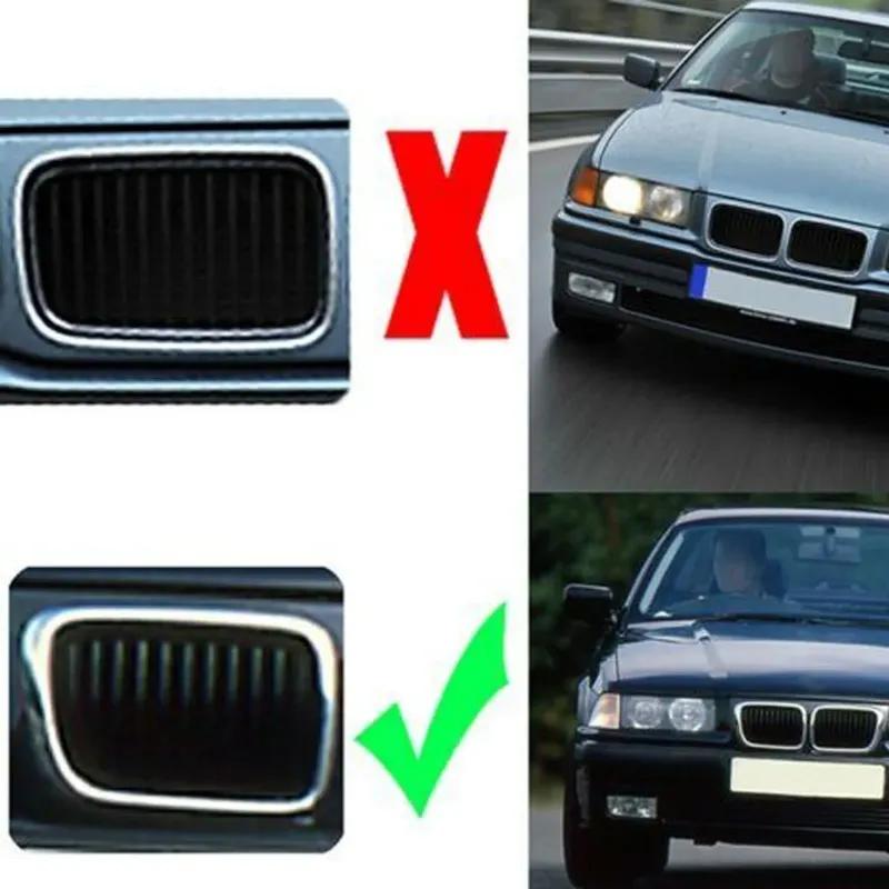 For BMW E36 3 Series 1997-1999 Car Grille Double Line Front Kidney ABS Front Hood Grill Black 51138195152 51138195151 Parts