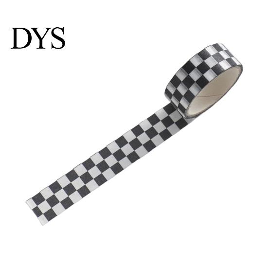 Farbiges Klebeband 1 Rolle Washi Klebehaftklarer Druck Abnehmbar DIY Lichtbeständig Scrapbooking Schachbrettmuster Papier für Kinder
