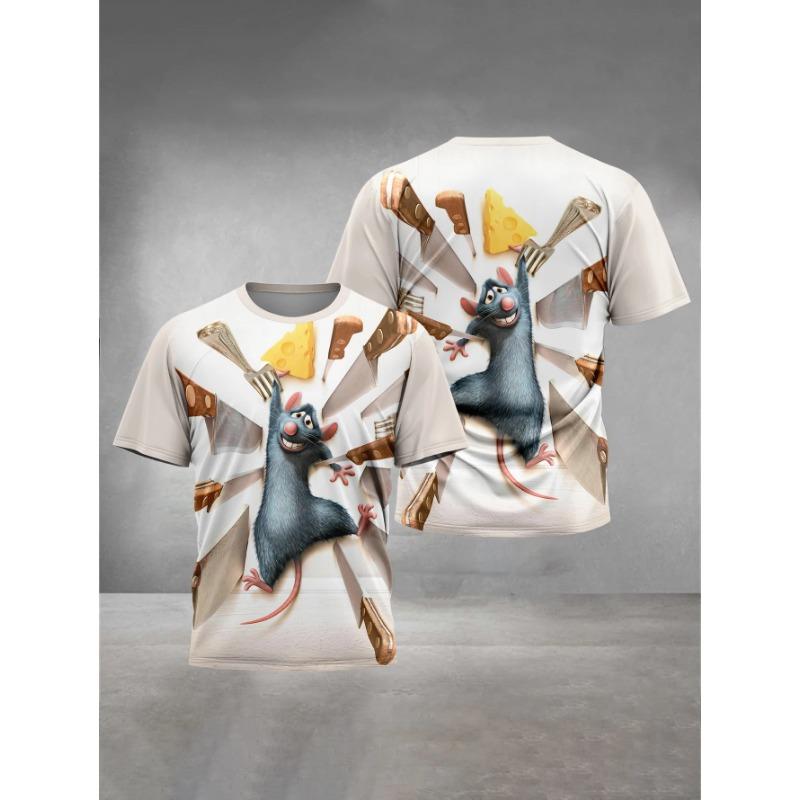 Summer Round Neck Cartoon Hotel Transylvania Pattern 3D Printed Top Fashionable Casual Short Sleeved Children's Boy T-shirts