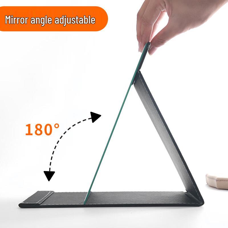 Meebordi Large Foldable Portable PU Makeup Mirror