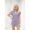 2026 New Fashion Women's V-Neck Button Hollow Loose Short-Sleeve T-Shirt Top for Ladies