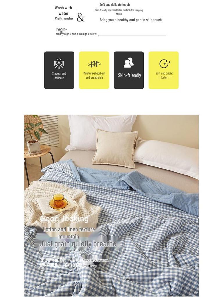 100% Cotton Summer Air Conditioning Quilt - Lightweight Quilt for Students and Children