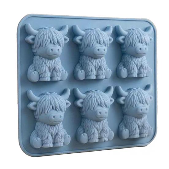 Highland Cow Ice Cube Mold Silicone Ice Cube Tray for Whiskey Glasses Large Animal Shape Slow Melting Ice Cubes Maker Fun Party Drink Accessory