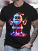 Neon GlowintheDark Santa Claus TShirt  Cool Modern Santa with Fashion Glasses  Thumbs Up Print