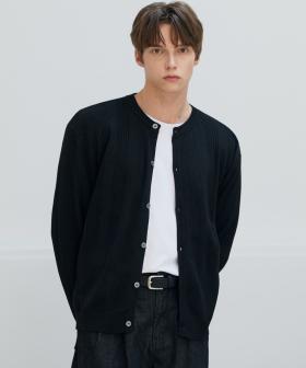 Nodu Nose Ribbed Round Soft Cardigan [2 Colors]