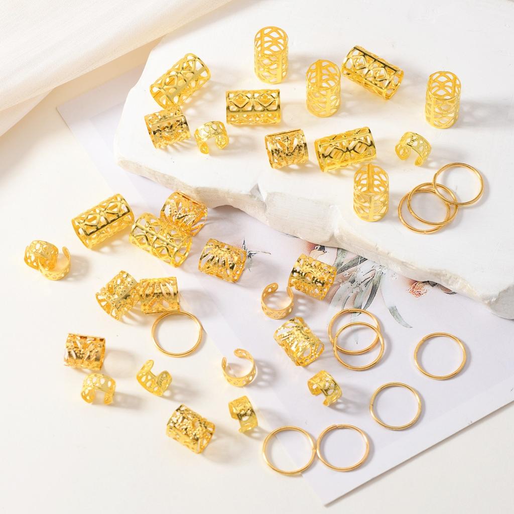 40 STÜCKE Metall Flechtclips Legierung Haarschmuck für Zöpfe Dreadlock-Zubehör Nicht-piercing Ohrclips Bartperlen Haarspangen