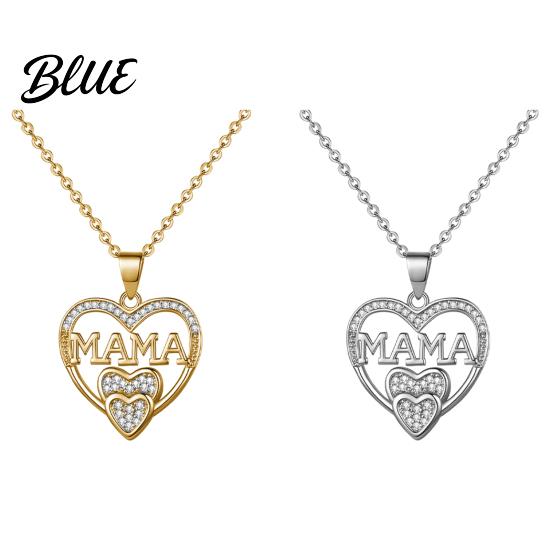 Heart Pendant with Rhinestones Mothers Day Gift Necklace Rhinestone Heart-Shaped